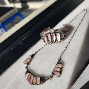 SOLD BOTH STERLING Silver and Pink MOTHER OF PEARL Jewelry Authentic Navajo